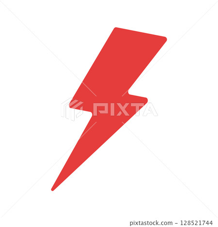 Red lightning bolt icon - Illustration of a lightning bolt symbol representing electricity, overcharging, power shortage, pain, and frustration Red lightning bolt icon - Illustration of a lightning bolt symbol representing electricity, overcharging, power shortage, pain, and frustration 128521744