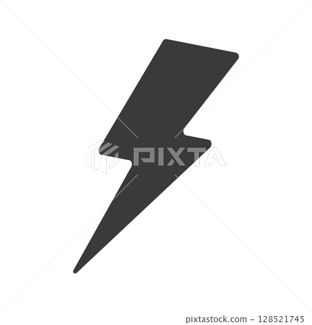 黑色閃電圖示 - 閃電符號的插圖代表電、力量、疼痛、刺激和刺痛。 128521745