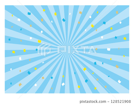 五彩紙屑和藍色集中線背景材料 五彩紙屑和藍色集中線背景材料 128521908