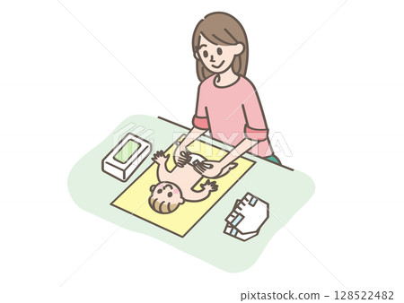 幫嬰兒換尿布的人 幫嬰兒換尿布的人 128522482