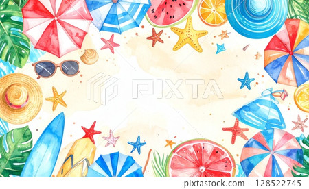 夏季熱帶背景素材 128522745