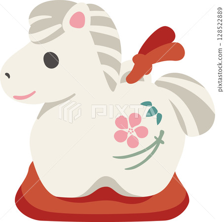 馬動物黏土鈴鐺馬馬年新年2026年新年賀卡材料十二生肖可愛日式新年裝飾插圖 馬動物黏土鈴鐺馬馬年新年2026年新年賀卡材料十二生肖可愛日式新年裝飾插圖 128522889