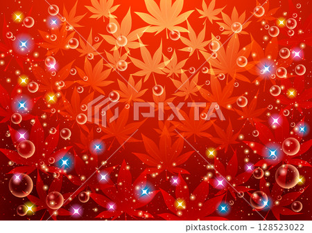 Autumn leaves underwater show, background, sparkling, cute, red, illustration, autumn, horizontal Autumn leaves underwater show, background, sparkling, cute, red, illustration, autumn, horizontal 128523022