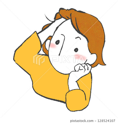 A woman who brushes her hair 128524107