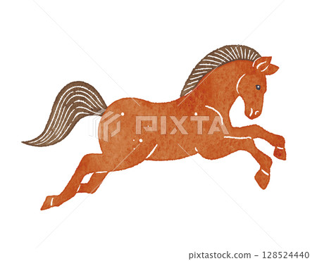 Running brown horse Running brown horse 128524440