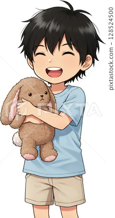 boy with his dog 128524500
