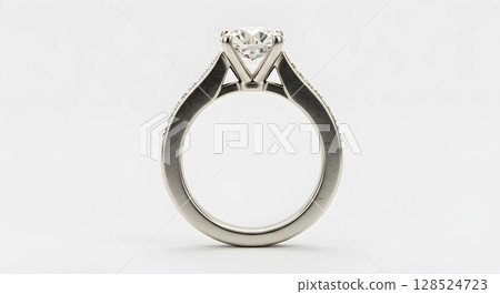 Wedding ring in white background macro photography Wedding ring in white background macro photography 128524723