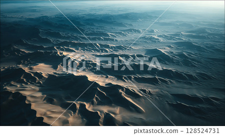 沙漠的壯麗景觀與天空的漸變 128524731