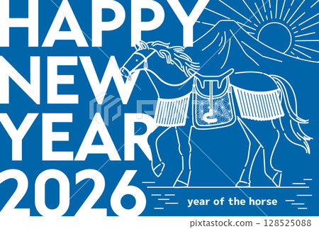 Simple Year of the Horse New Year's card_4 Simple Year of the Horse New Year's card_4 128525088