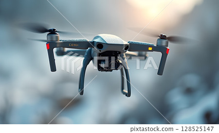 Modern drone aerial technology showcasing the flying camera quadcopter for innovative exploration and videography Modern drone aerial technology showcasing the flying camera quadcopter for innovative exploration and videography 128525147