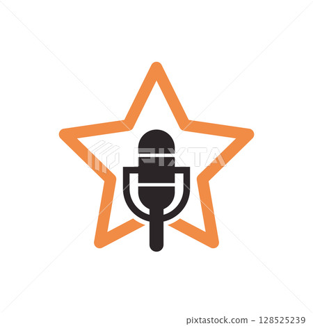 Microphone and star 128525239