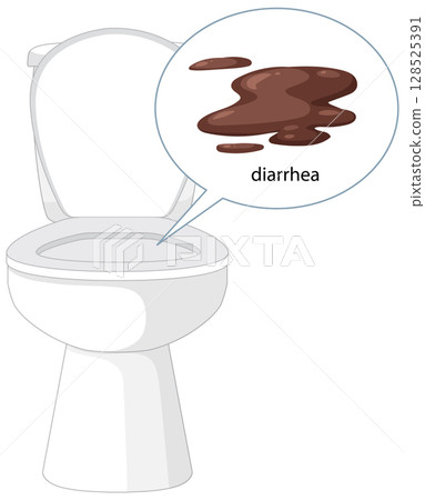 Toilet Illustration with Diarrhea Concept 128525391
