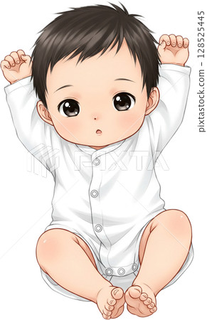 happy smiling boy isolated on white 128525445