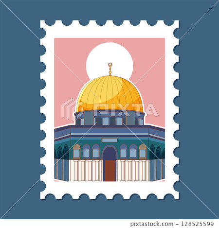 Iconic Dome Illustration on Postage Stamp 128525599