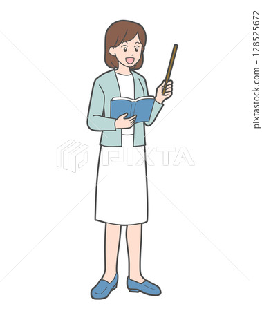 一個女人用指點桿 128525672