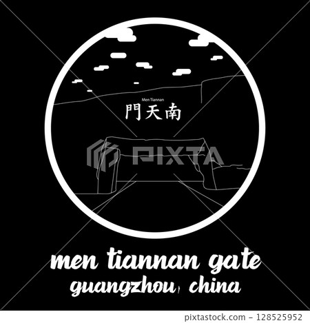 Circle Icon Men Tiannan Gate. Vector Illustration Circle Icon Men Tiannan Gate. Vector Illustration 128525952