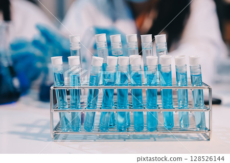 Modern Empty Science Laboratory With Microscopes, Test Tubes And Other Laboratory Equipments 128526144