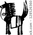 手繪民間藝術馬插圖 128526360