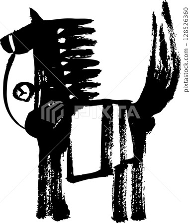 手繪民間藝術馬插圖 手繪民間藝術馬插圖 128526360