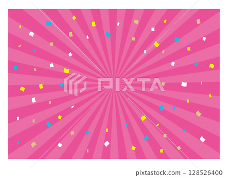 五彩紙屑和粉紅色集中線條背景材料 128526400