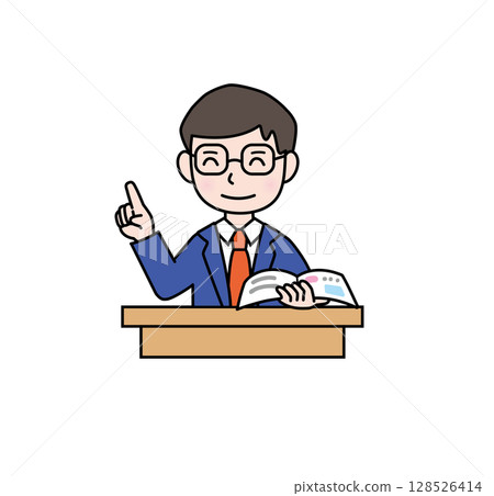 Teacher teaching at the podium_male 128526414