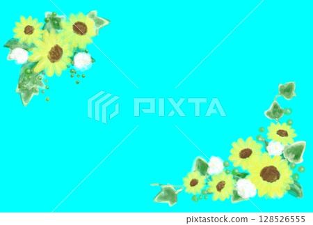 Summer cute sunflower decorative frame illustration Summer cute sunflower decorative frame illustration 128526555