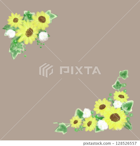 Summer cute sunflower decorative frame illustration Summer cute sunflower decorative frame illustration 128526557