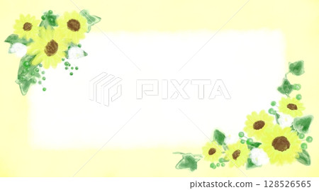 夏季可愛向日葵裝飾框架插圖 128526565