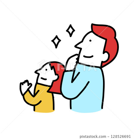 Tour: Illustration of children and adults looking up 128526691