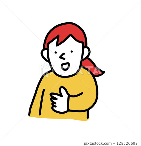 Illustration of a woman talking 128526692