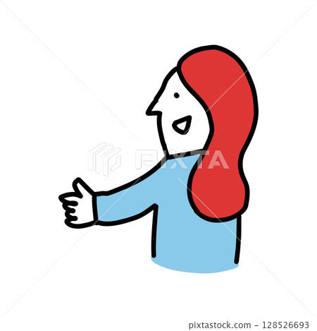 Illustration of a woman talking Illustration of a woman talking 128526693