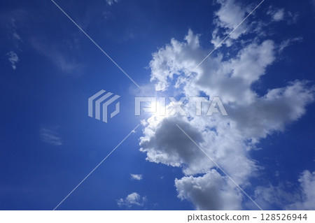 White clouds floating in the blue sky 128526944