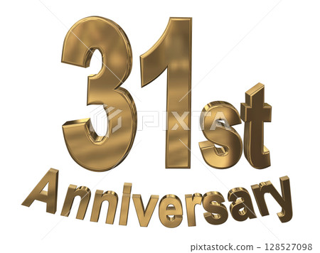 3DCG text "31st Anniversary/31st Anniversary Mark Sparkle" 128527098