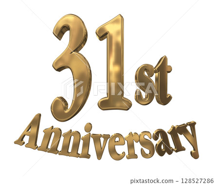 3DCG文字“31週年/31週年紀念馬克·斯帕克” 128527286