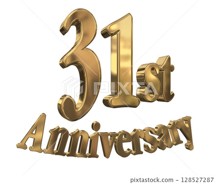 3DCG文字“31週年/31週年紀念馬克·斯帕克” 3DCG文字“31週年/31週年紀念馬克·斯帕克” 128527287