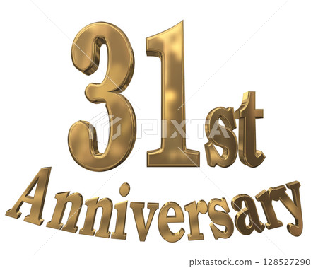 3DCG text "31st Anniversary/31st Anniversary Mark Sparkle" 128527290