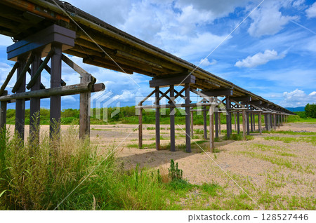 Flowing Bridge, Wooden Bridge, Yawata City Flowing Bridge, Wooden Bridge, Yawata City 128527446