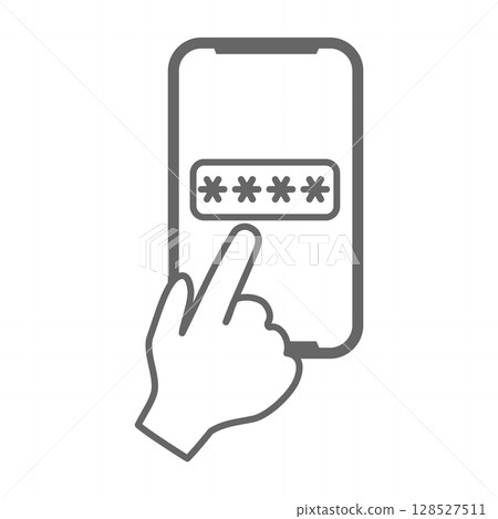Illustration of entering a password on a smartphone Illustration of entering a password on a smartphone 128527511