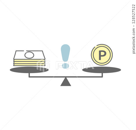 圖示為比例尺，用來提醒人們注意金錢和積分之間的價值差異 128527522