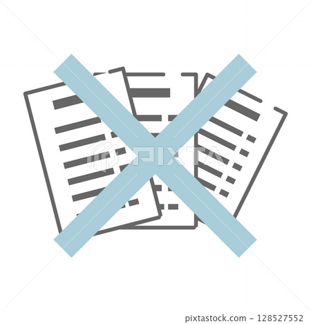 帶有十字標記的收據文檔插圖圖標 128527552