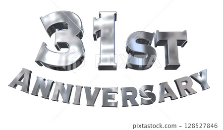 3DCG文字“31週年/31週年紀念馬克·斯帕克” 3DCG文字“31週年/31週年紀念馬克·斯帕克” 128527846