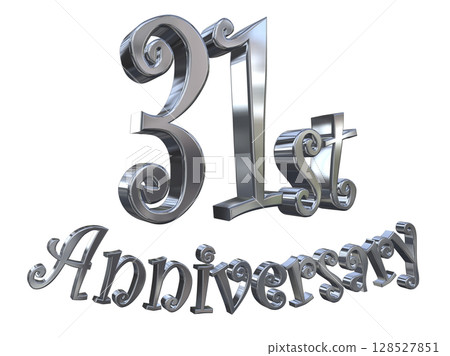 3DCG文字“31週年/31週年紀念馬克·斯帕克” 128527851