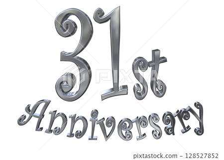 3DCG文字“31週年/31週年紀念馬克·斯帕克” 3DCG文字“31週年/31週年紀念馬克·斯帕克” 128527852