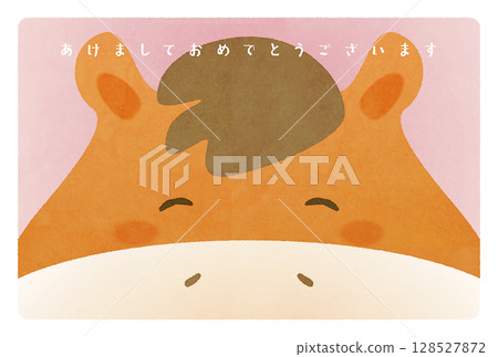 馬年新年賀卡北歐風格日式風格 128527872