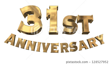 3DCG text "31st Anniversary/31st Anniversary Mark Sparkle" 128527952