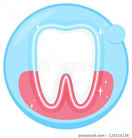 Clean Tooth Illustration with Sparkling Effect 128528136