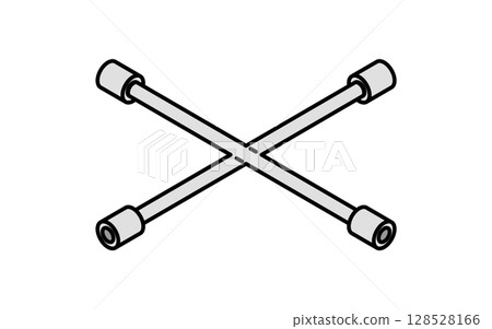 十字扳手,簡單可愛的等距線圖標 十字扳手,簡單可愛的等距線圖標 128528166