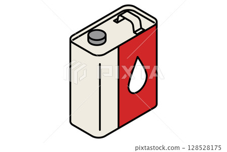 Engine oil (metal can), simple and cute isometric line icon Engine oil (metal can), simple and cute isometric line icon 128528175