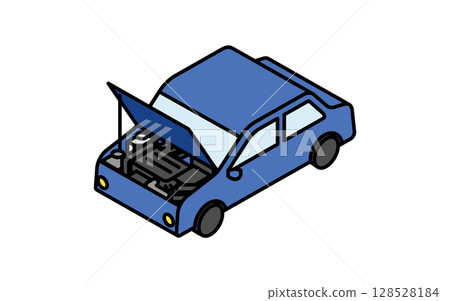 敞篷轎車，簡單可愛的等距線圖標 128528184