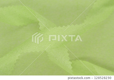 Yellow-green gradation made of washi paper [Background material] 128528230